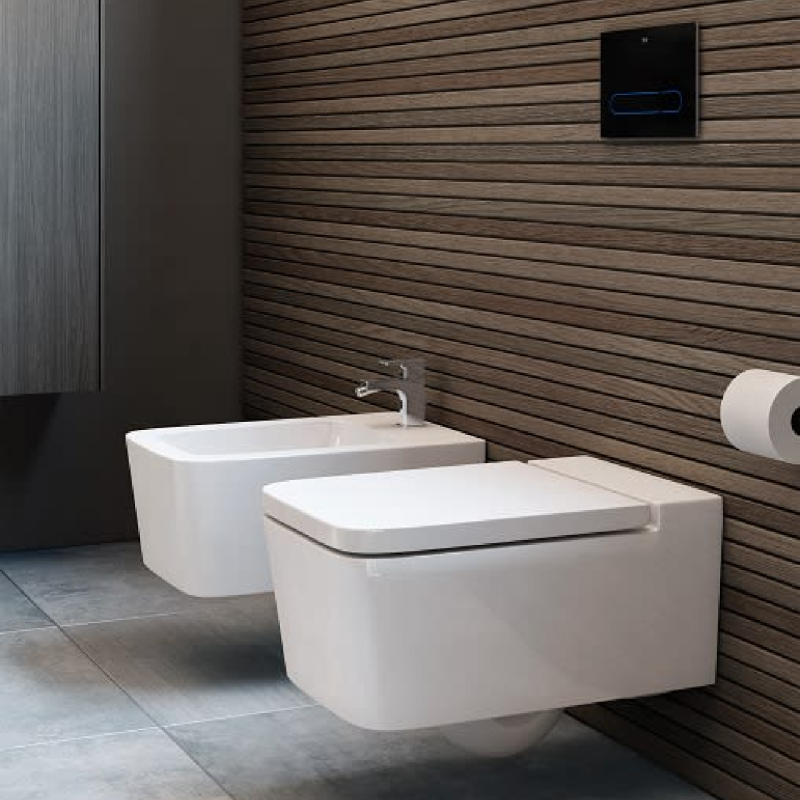 ROCA INSPIRA Square унитаз 370*560*440мм, подвесной, квадратный, Rimless, горизонтальный выпуск, (A346537000)