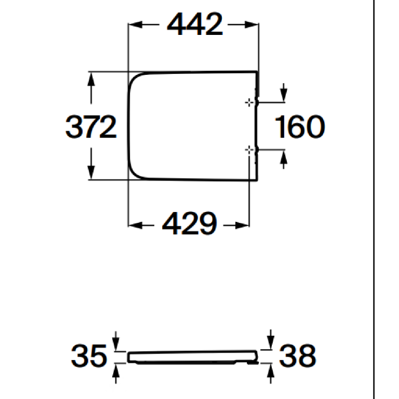 ROCA INSPIRA Square крышка с сиденьем для унитаза, квадратная, soft closing, (A80153200B)