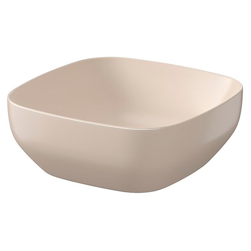 Cersanit Раковина LARGA 38х38 см на столешницу, квадратная, беж матовая (K677-057)