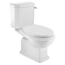 JAGUAR Унітаз-компакт QUEEN'S Rimless гор.злив, ниж підв СТОП(бічний ричаг)+сид. дюропласт, пов.падіння (QPS-WHT-7753P180UFSPMZ)