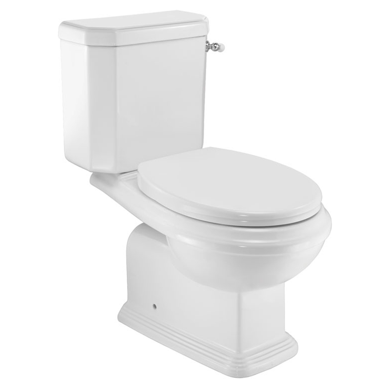 JAGUAR Унітаз-компакт QUEEN'S Rimless гор.злив, ниж підв СТОП(бічний ричаг)+сид. дюропласт, пов.падіння (QPS-WHT-7753P180UFSPMZ)