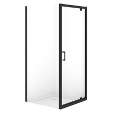Cersanit Душ штора BRASCO 90*90*190 квадратна,з поворотними.дверима,чорний,прозоре (S168-012)