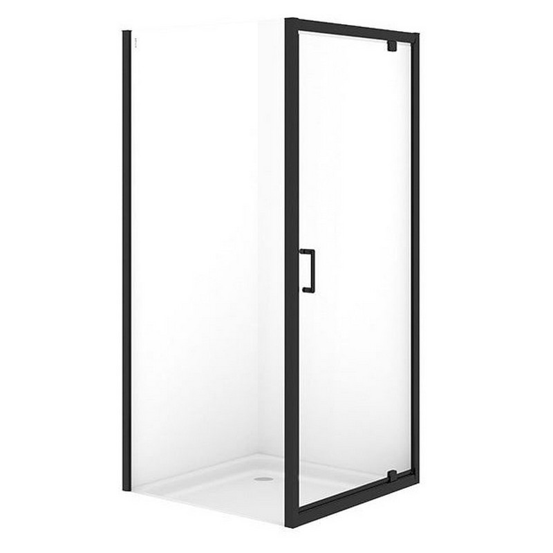 Cersanit Душ штора BRASCO 90*90*190 квадратна,з поворотними.дверима,чорний,прозоре (S168-012)
