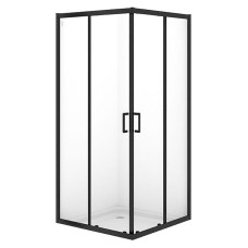Cersanit Набір В866 душ штора BRASCO (772) 90*90*190 квадрат,розсув.дв,чорн,проз+підон 90*90*16+панел(S168-00 (S601-229)