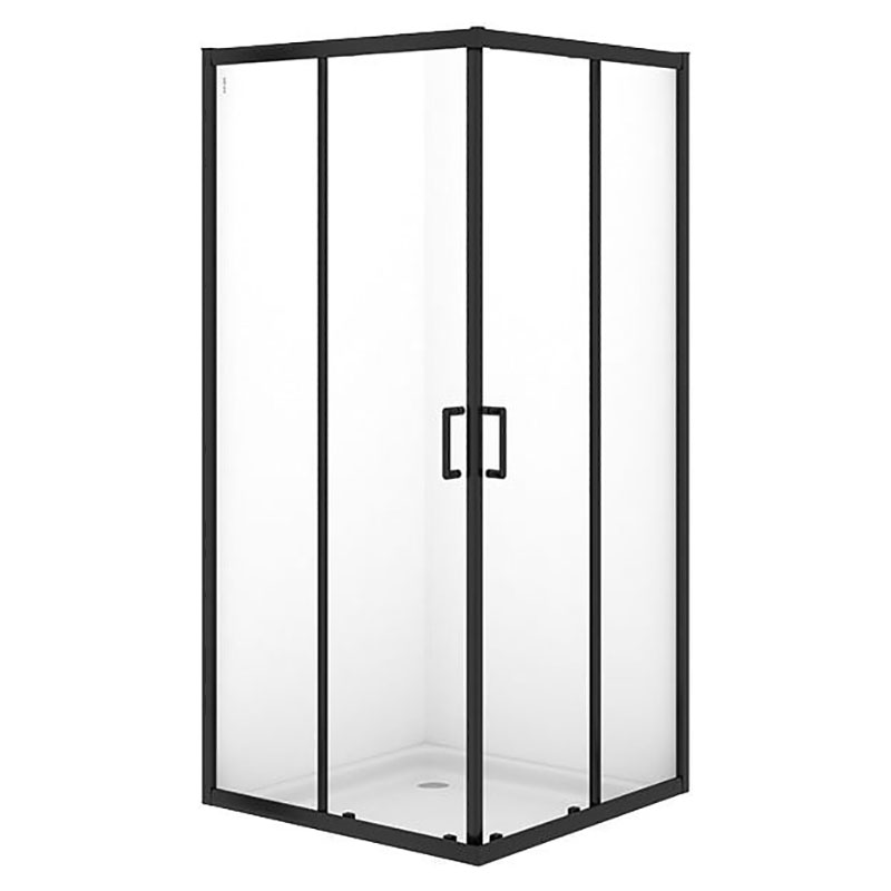 Cersanit Набір В866 душ штора BRASCO (772) 90*90*190 квадрат,розсув.дв,чорн,проз+підон 90*90*16+панел(S168-00 (S601-229)