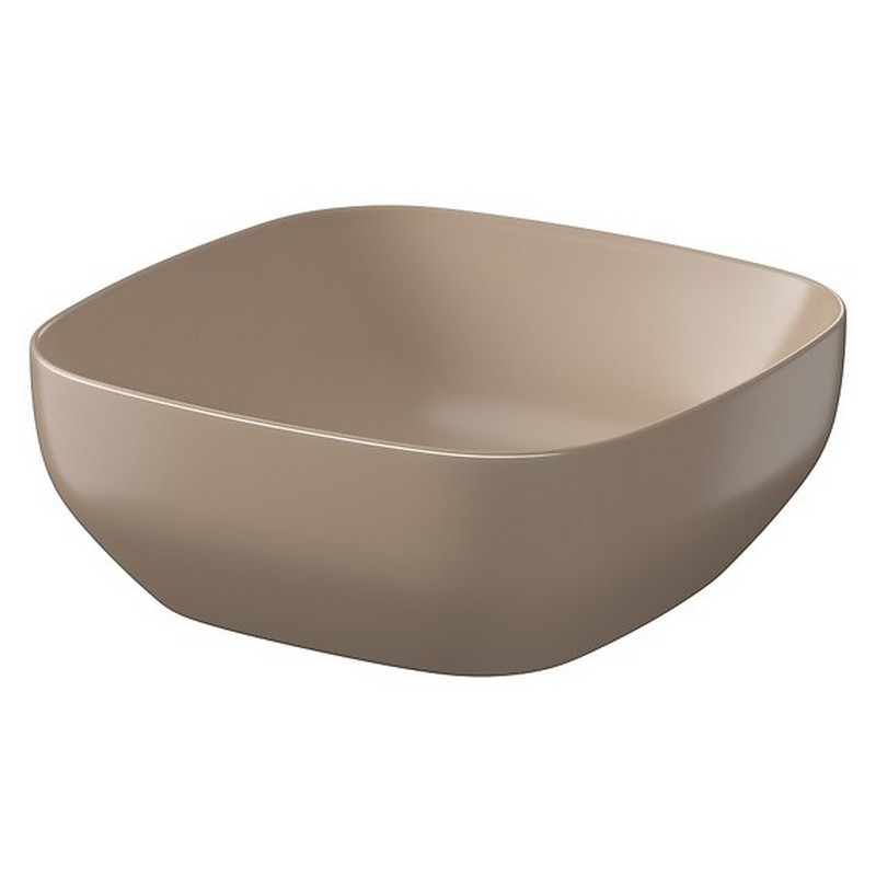 Cersanit Раковина LARGA 38х38 см на стільницю, квадратна, коричнева матова (K677-058)