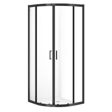 Cersanit Душ штора BRASCO 80*80*190 напівкруг,розсув.дверима, чорний,прозоре (S168-003)
