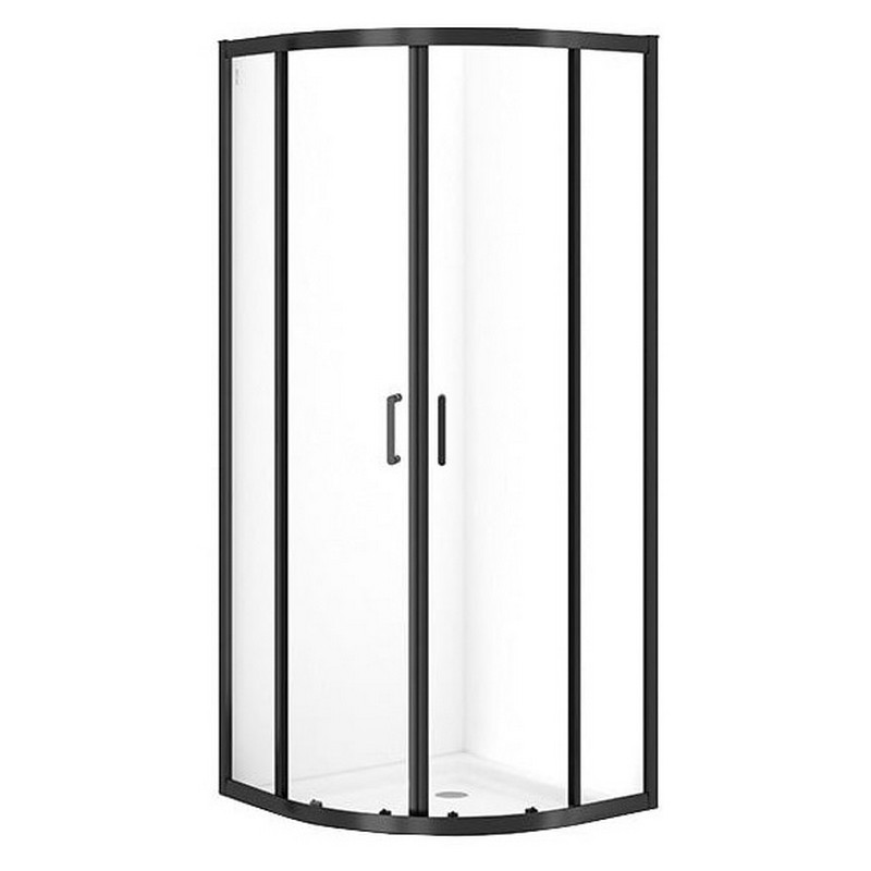 Cersanit Душ штора BRASCO 80*80*190 напівкруг,розсув.дверима, чорний,прозоре (S168-003)