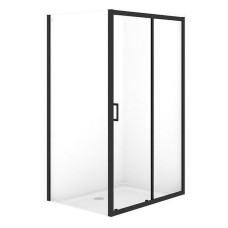 Cersanit Душ штора BRASCO 120*90*190 прямок,з розсув двер, проф чорний,прозоре (S168-016)