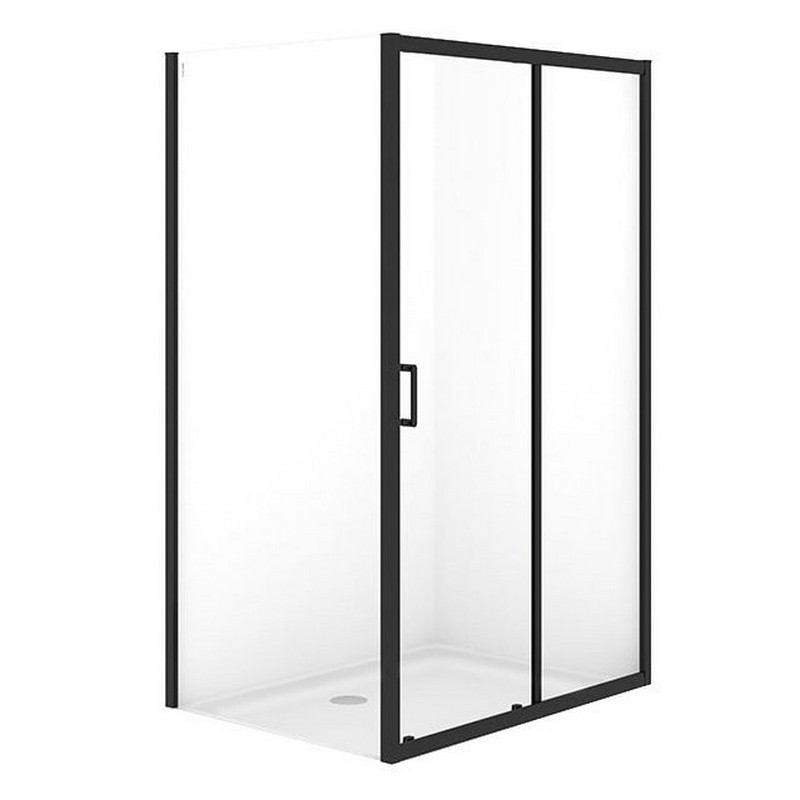 Cersanit Душ штора BRASCO 120*90*190 прямок,з розсув двер, проф чорний,прозоре (S168-016)