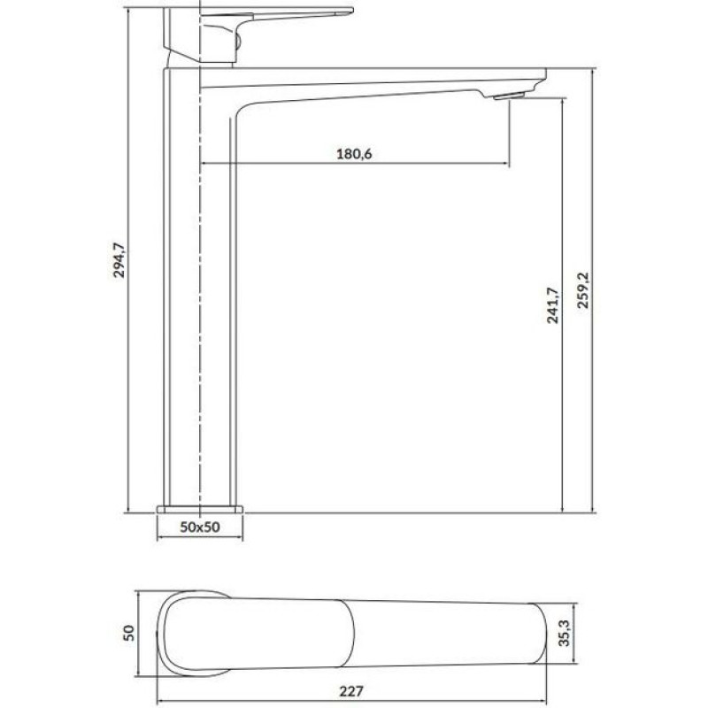 Cersanit Змішувач LARGA раковина високий золото матове (S951-393)