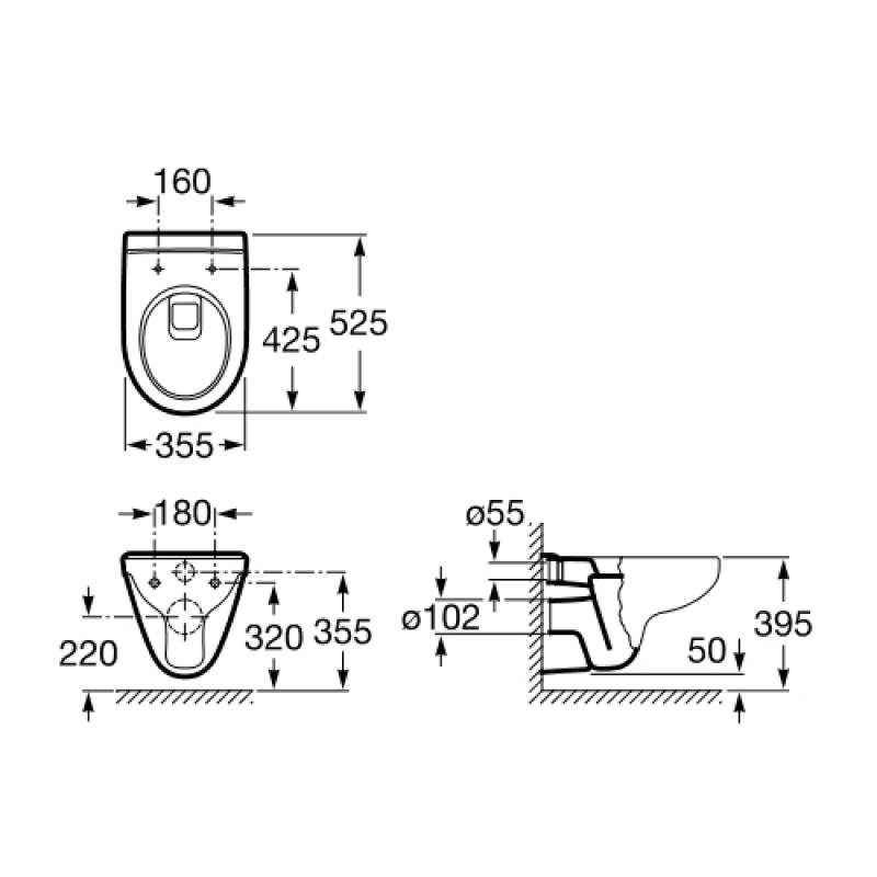 ROCA ВИКТОРИЯ унитаз подвесной, (A34630300S)