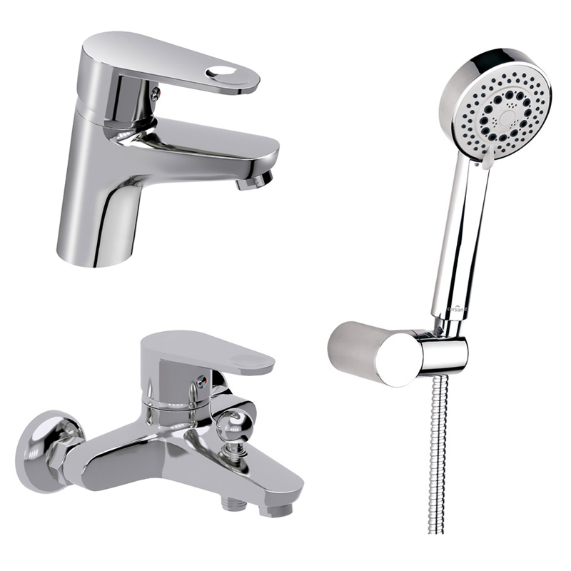 Cersanit Набір B245 Змішувач Cari раковина+Змішувач Cari ванна/душ+Душ комплект Lano (S601-125)