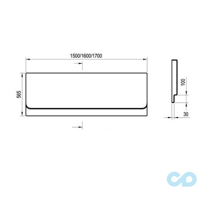 Ravak Панель Chrome 160 (фронтальная) (CZ73100A00)