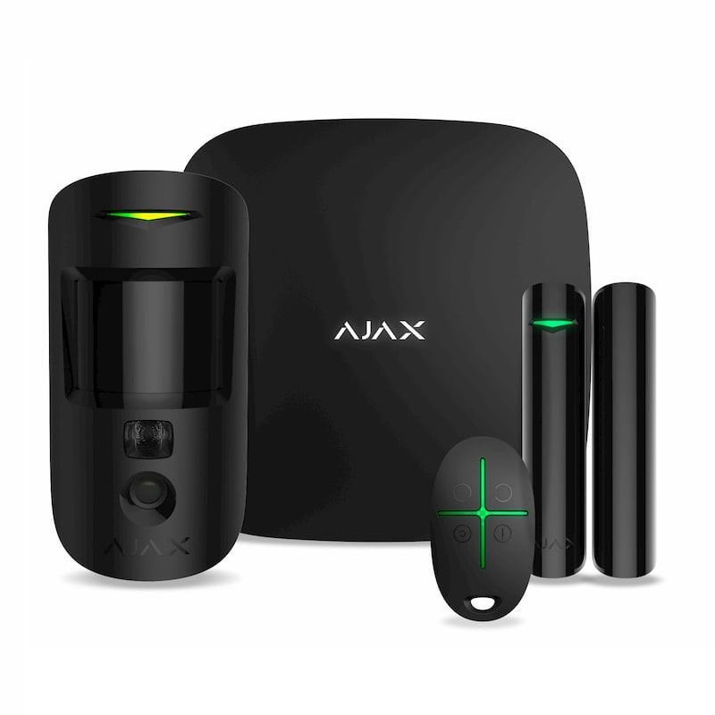 Комплект охоронної сигналізації Ajax HDR StarterKit Cam Plus, hub 2 plus, motioncam HDR, doorprotect, spacecontrol, jeweller, бездротовий, чорний (000052844)