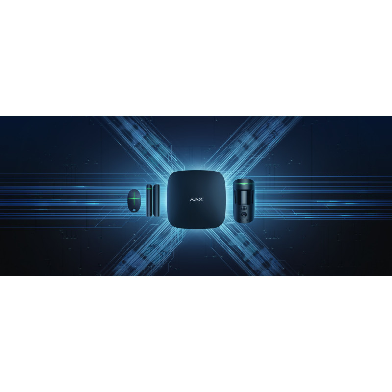 Комплект охоронної сигналізації Ajax HDR StarterKit Cam Plus, hub 2 plus, motioncam HDR, doorprotect, spacecontrol, jeweller, бездротовий, чорний (000052844)