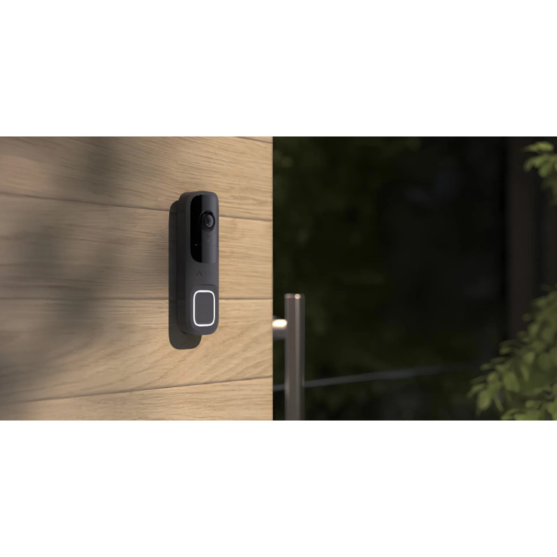 Відеодзвінок Ajax Doorbell, універсальне встановлення, 4 мп, 155° вертикальний 90° горизонтальний, іч 6м, дальнісь виявлення руху 4м, штучний інтелект, wi-fi, graphite (000053537)