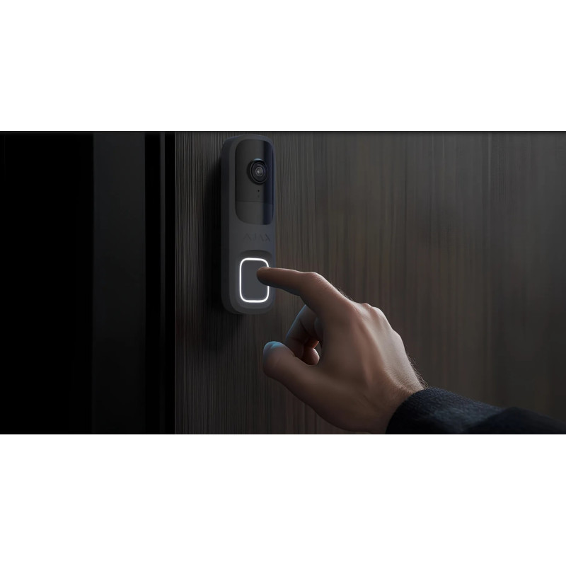 Відеодзвінок Ajax Doorbell, універсальне встановлення, 4 мп, 155° вертикальний 90° горизонтальний, іч 6м, дальнісь виявлення руху 4м, штучний інтелект, wi-fi, graphite (000053537)