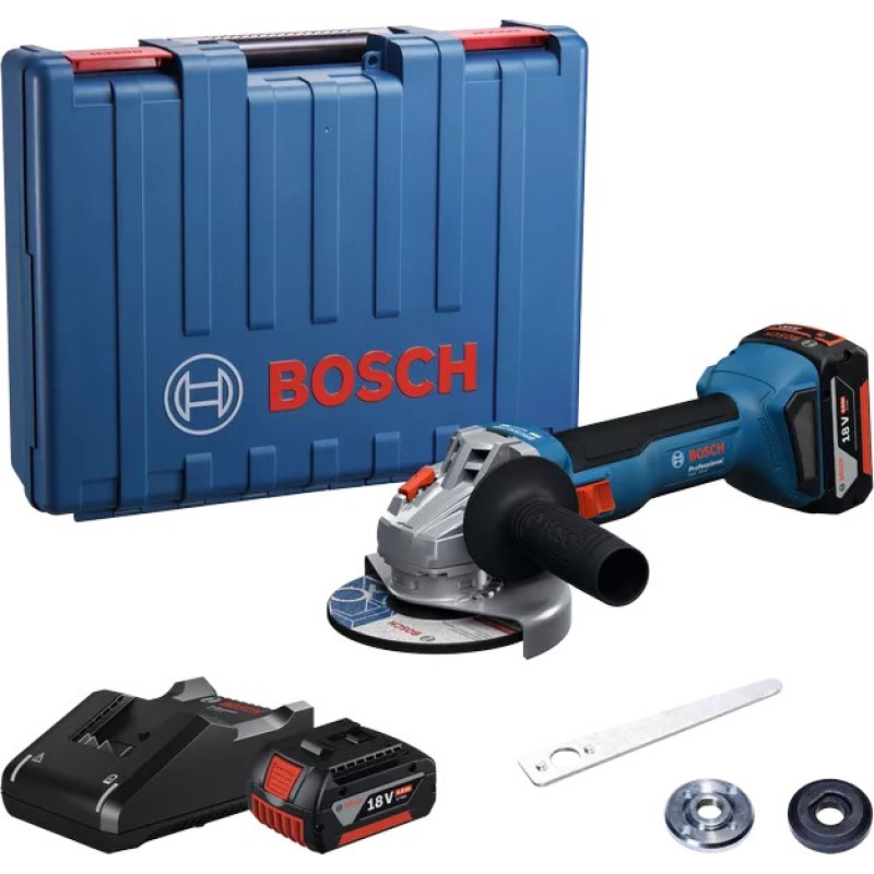 BOSCH Шліфмашина кутова акумуляторна GWS 18V-8 125мм 18В 2x4А·год 0-11000об·хв 1.7кг кейс ЗПGAL 18V-40 (06019N9020)