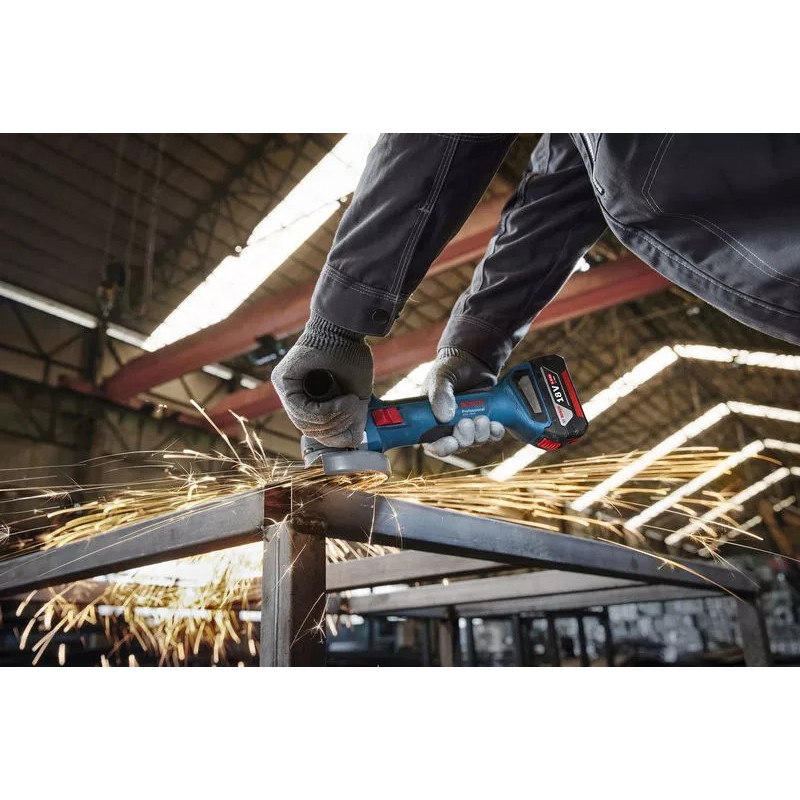 BOSCH Шліфмашина кутова акумуляторна GWS 18V-8 125мм 18В 2x4А·год 0-11000об·хв 1.7кг кейс ЗПGAL 18V-40 (06019N9020)