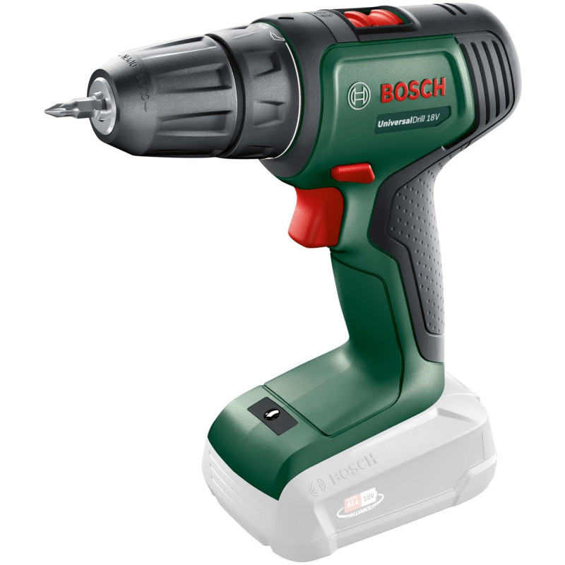 BOSCH Шуруповерт-дриль UniversalDrill 18V, 2x1.5Ач, 40Нм, 440/1450 об/хв, ЗП, 1.2кг, кейс (06039D4002)