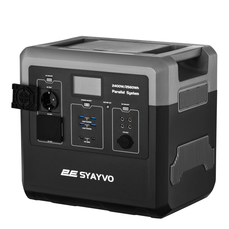 Портативна електростанція 2Е Syayvo 2400 Вт, 2560 Вт/год, WiFi/BT, паралельне підключення, швидка зарядка (2E-PPS24256)