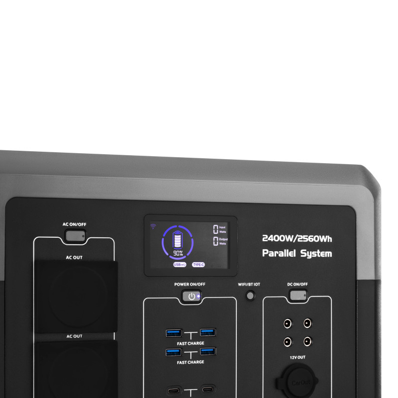 Портативна електростанція 2Е Syayvo 2400 Вт, 2560 Вт/год, WiFi/BT, паралельне підключення, швидка зарядка (2E-PPS24256)