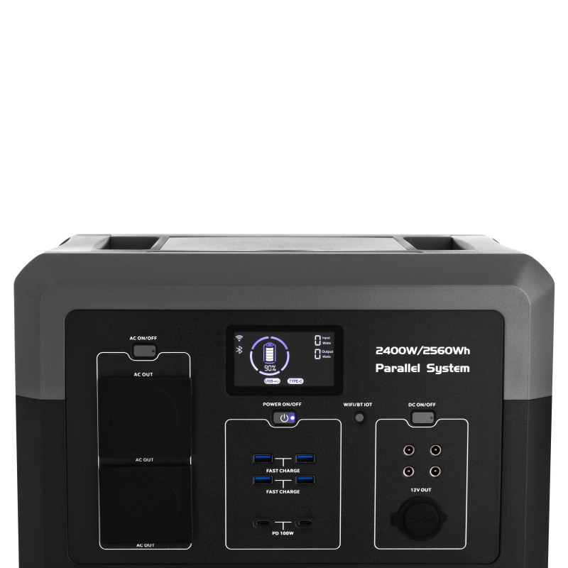 Портативна електростанція 2Е Syayvo 2400 Вт, 2560 Вт/год, WiFi/BT, паралельне підключення, швидка зарядка (2E-PPS24256)