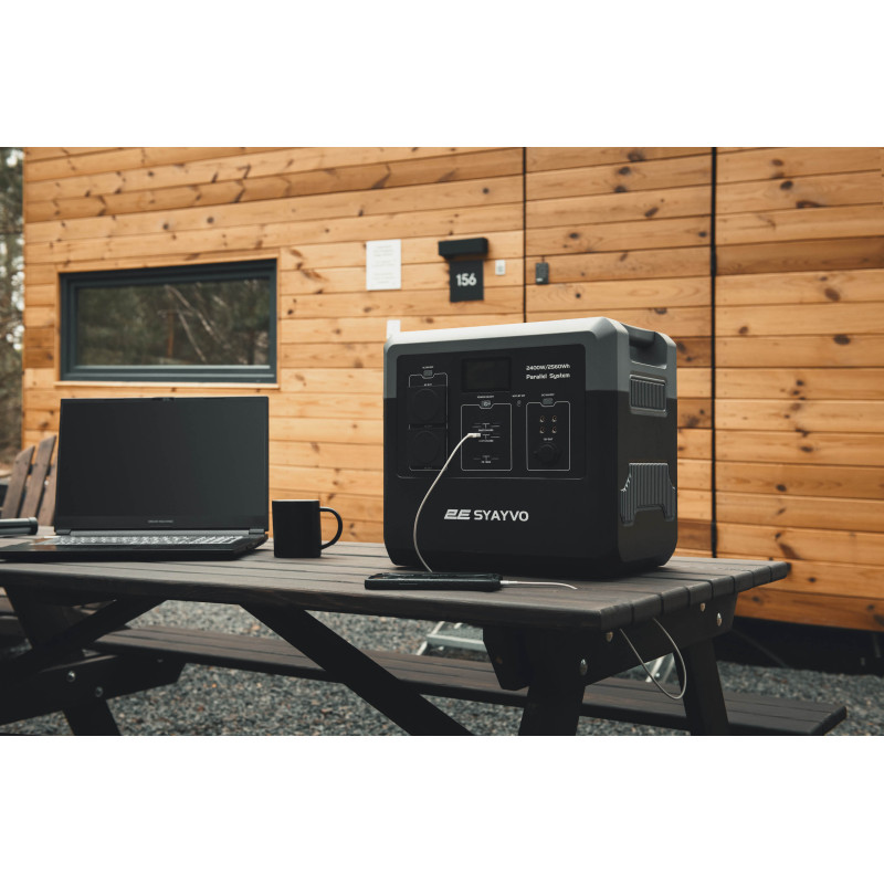 Портативна електростанція 2Е Syayvo 2400 Вт, 2560 Вт/год, WiFi/BT, паралельне підключення, швидка зарядка (2E-PPS24256)