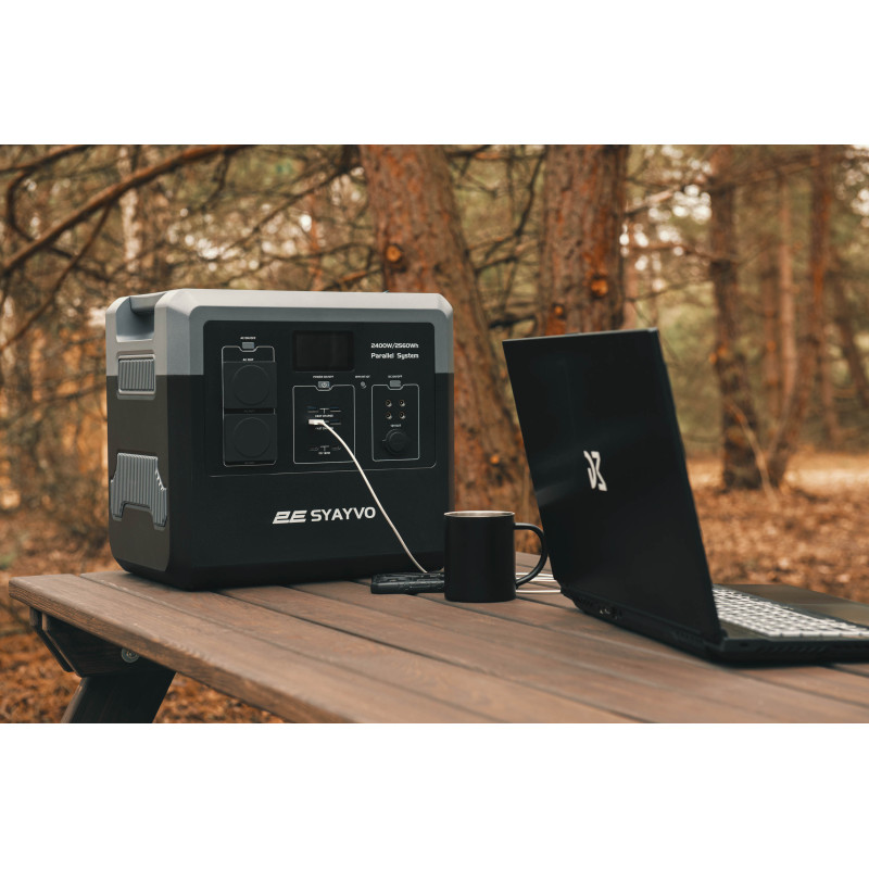 Портативна електростанція 2Е Syayvo 2400 Вт, 2560 Вт/год, WiFi/BT, паралельне підключення, швидка зарядка (2E-PPS24256)