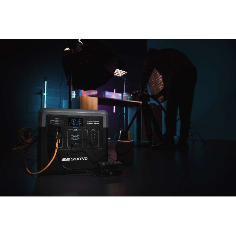 Портативна електростанція 2Е Syayvo 2400 Вт, 2560 Вт/год, WiFi/BT, паралельне підключення, швидка зарядка (2E-PPS24256)