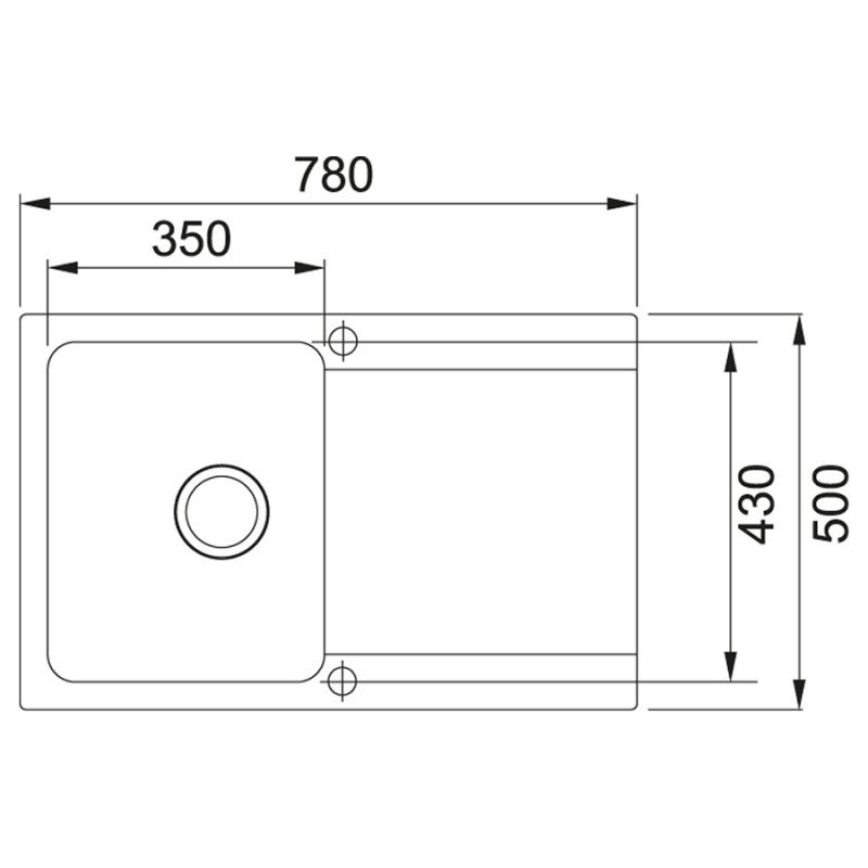 Franke Мийка кухонна Orion OID тектонайт, прямокут., з крилом, 780х500х180мм, чаша - 1, врізна, бежевий (1430671749)