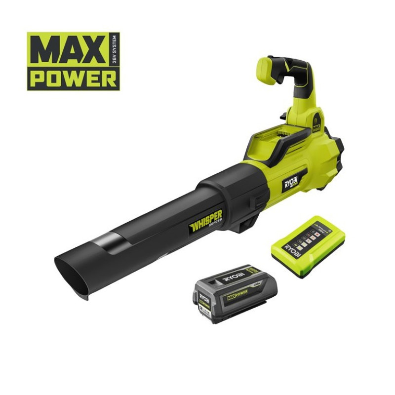 Повітродув садовий акумуляторний Ryobi Max Power RY36BLXA-140P 36В акб 1х4А·год ЗП 176км/год 3.5кг (5133005418)