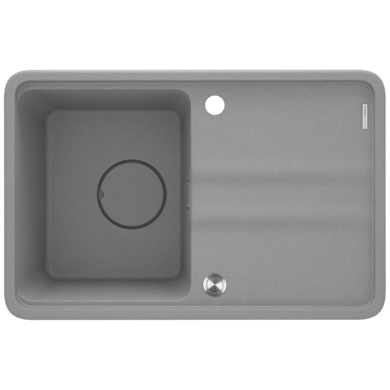 Deante Мийка кухонна Momi, граніт, прямокут., з крилом, 670х440х230мм, чаша - 1, врізна, сірий + кухонна дошка (ZKM_S11A)