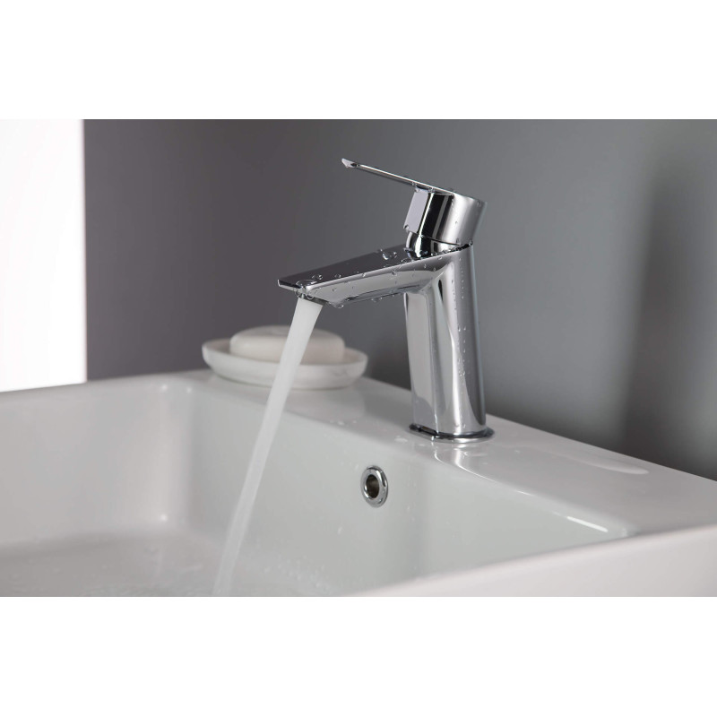 Deante Змішувач для раковини Agawa,довж. виливу - 120мм, неповоротний, 1важіль, хром (BQG_020M)