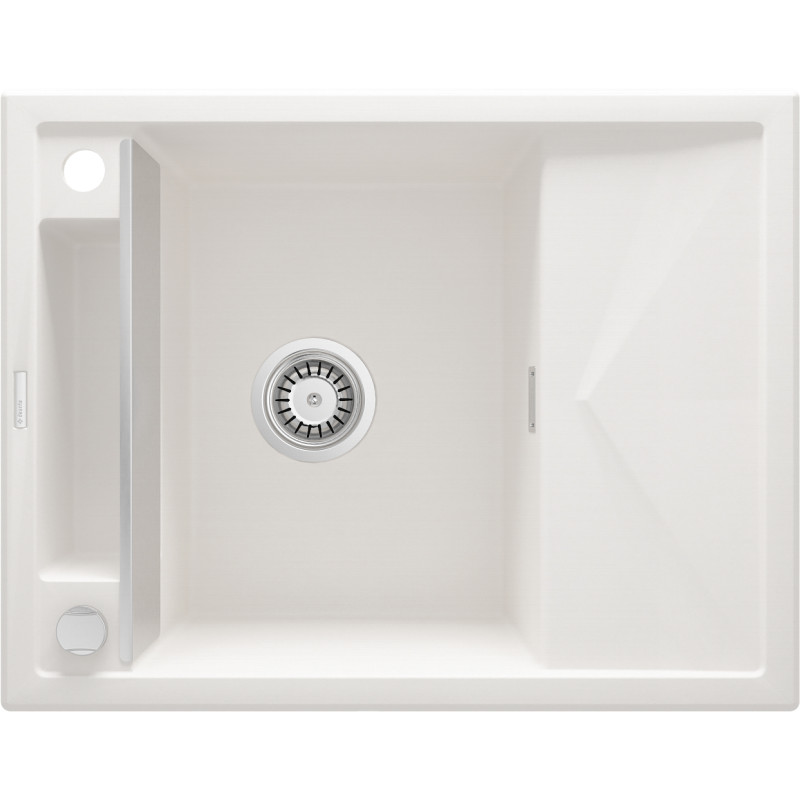 Deante Мийка кухонна Magnetic, граніт, прямокут., з крилом, 640х500х219мм, чаша - 1, врізна, алебастр (ZRM_A11A)