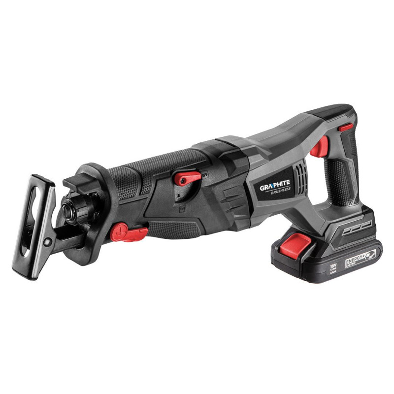 Graphite Пила шабельна акумуляторна Energy+ 18В безщітковий пропил 120мм хід 28мм 2.64кг без АКБ та ЗП (58G096)