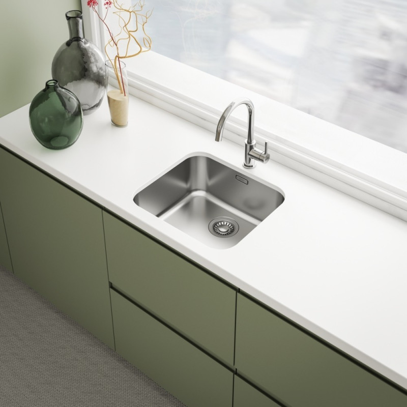 Franke Мийка кухонна Smart, нерж.сталь, прямокутник, без крила, 480х450мм, чаша - 1, накладна, SRX 110-45, нерж поліров. (1220739592)