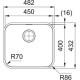 Franke Мийка кухонна Smart, нерж.сталь, прямокутник, без крила, 480х450мм, чаша - 1, накладна, SRX 110-45, нерж поліров. (1220739592)