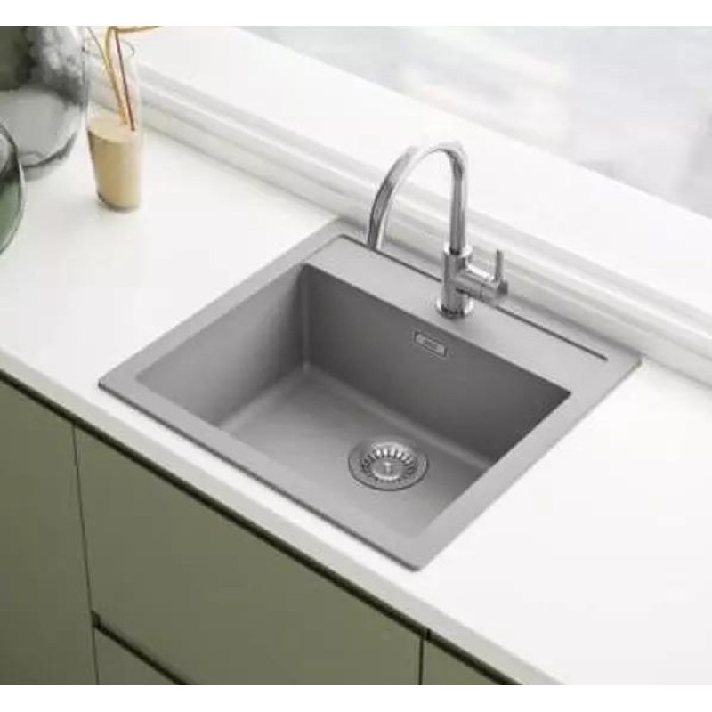 Franke Мийка кухонна Sirius тектонайт, прямокут., без крила, 560х530х200мм, чаша - 1, врізна, сірий граніт (1430691531)