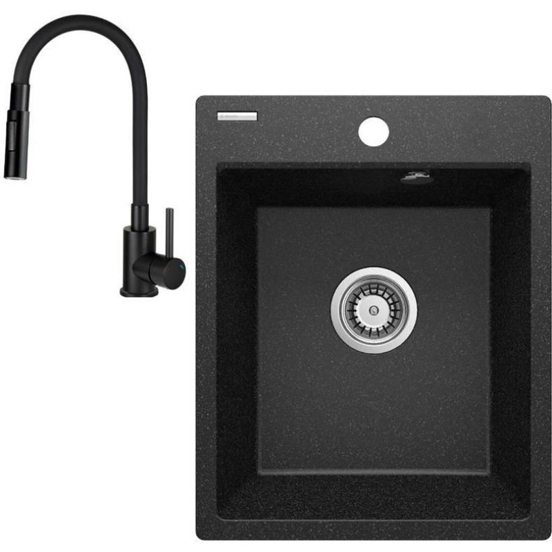 Deante Набір для кухні Corio, гранітна мийка ZRC_2103 + зміш. BOC_N74M, графіт (ZRCE2103)