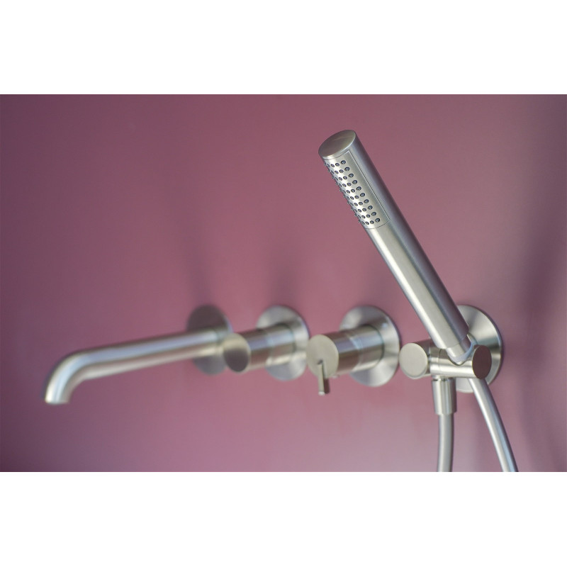 Deante Душовий набір Silia зі змішувачем для ванни, лійка, кріпл. - прихованого монтажу, матова сталь (BQS_F18P)
