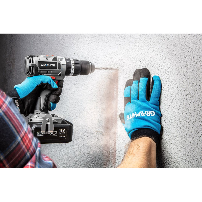 Graphite Шурупокрут-дриль акумуляторний Energy+ 18В безщітковий 2х2А·год 58Нм 0-500·0-1700об·хв кейс ЗП 1.2кг (58G020-SET2)