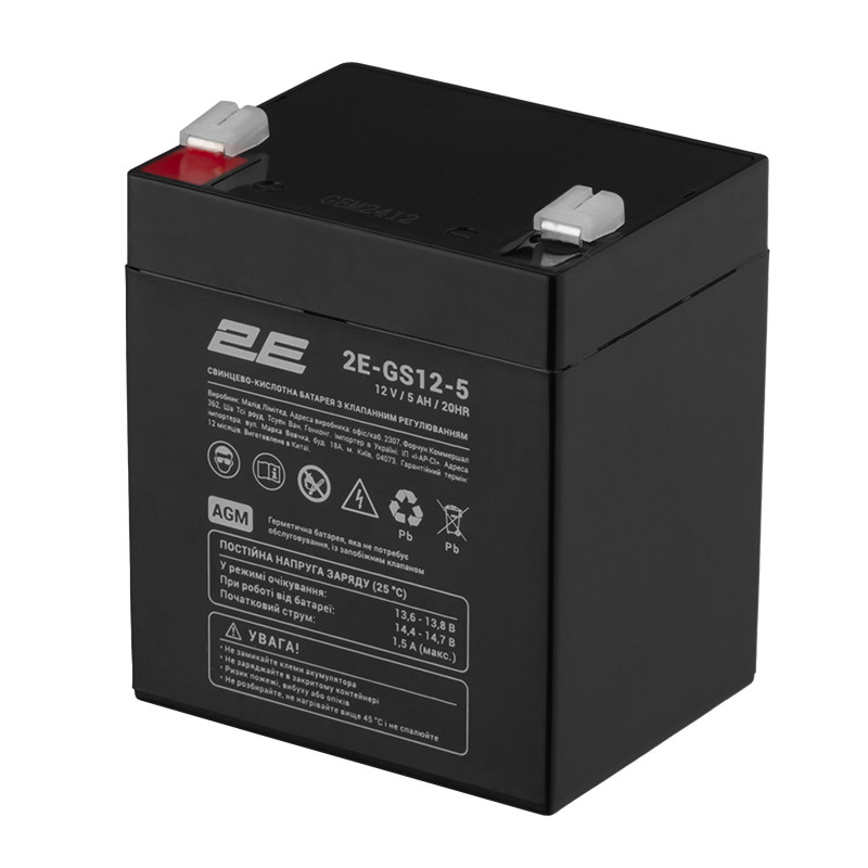 Акумуляторна батарея 2E GS, 12В, 5А•год, AGM (2E-GS12-5)