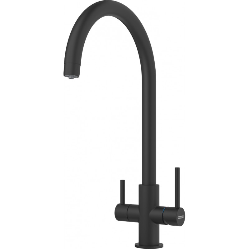 Franke Змішувач для кухні Lina Clear Water, довж.виливу - 272 мм, поворотний, 1+1 фільтр, хром-чорний (1200703746)