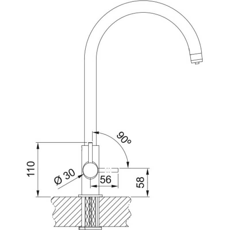 Franke Змішувач для кухні Lina Clear Water, довж.виливу - 272 мм, поворотний, 1+1 фільтр, хром-чорний (1200703746)