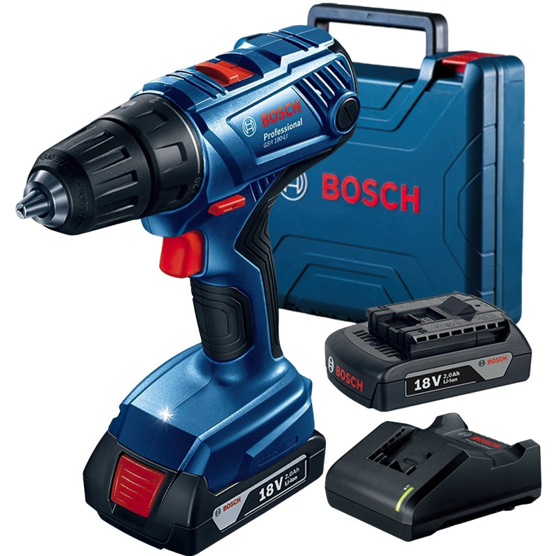 BOSCH Шурупокрут-дриль акумуляторний GSR 180-LI 18В 2х2А·год 54Нм 450·1700об·хв 1.6кг (06019F8109)