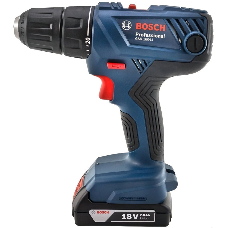 BOSCH Шурупокрут-дриль акумуляторний GSR 180-LI 18В 2х2А·год 54Нм 450·1700об·хв 1.6кг (06019F8109)
