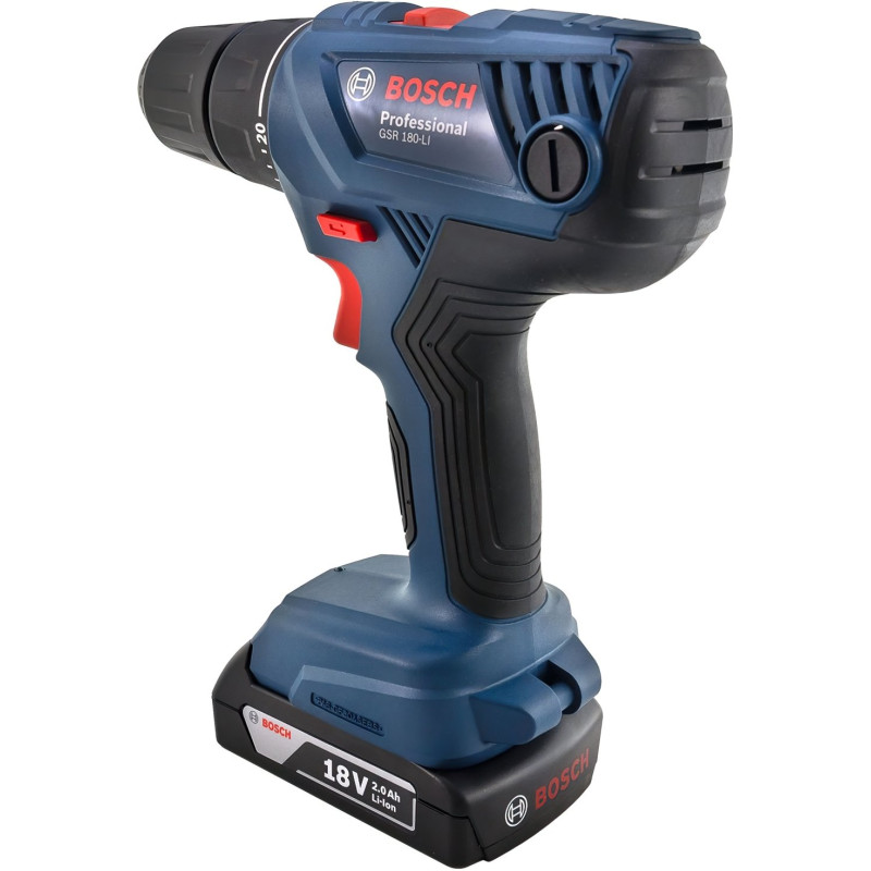 BOSCH Шурупокрут-дриль акумуляторний GSR 180-LI 18В 2х2А·год 54Нм 450·1700об·хв 1.6кг (06019F8109)
