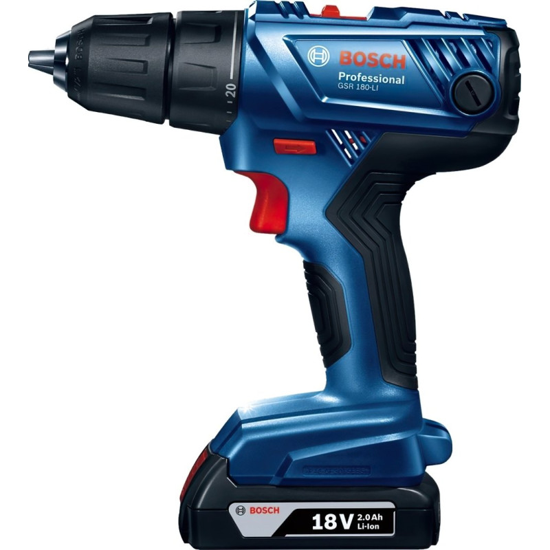 BOSCH Шурупокрут-дриль акумуляторний GSR 180-LI 18В 2х2А·год 54Нм 450·1700об·хв 1.6кг (06019F8109)